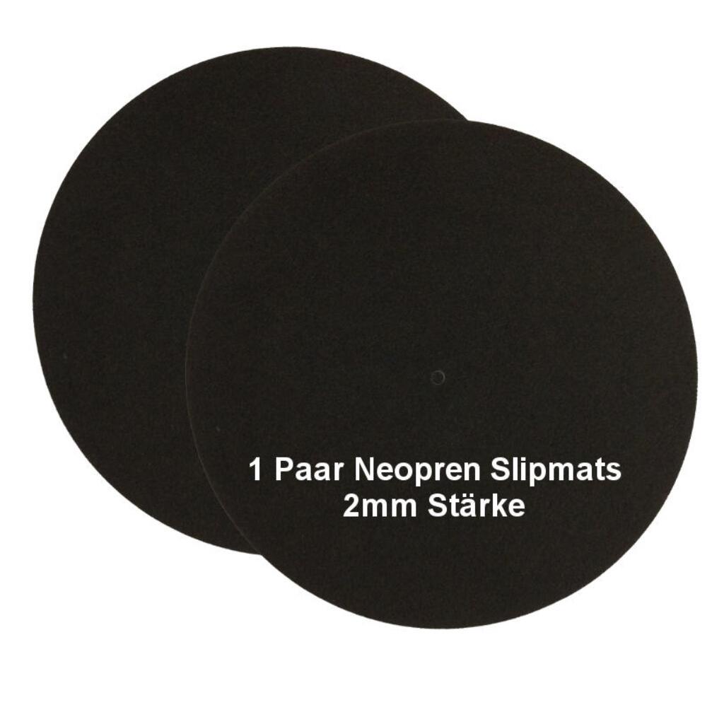 Schallplattenspieler Plattenteller Auflage aus Neopren Zellkautschuk - Slipmats 2mm - 1 Paar