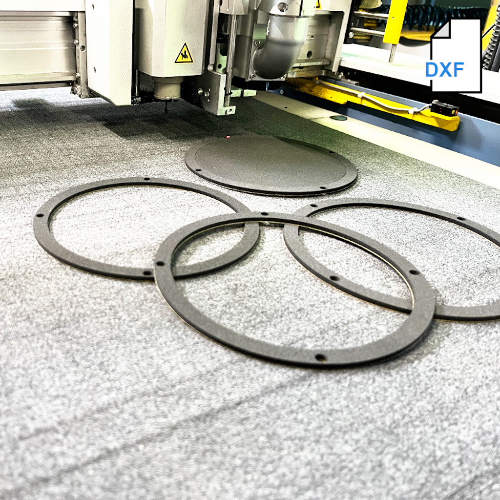 Zuschnitt Flachdichtung Neopren Zellkautschuk ohne Kleber - DXF Upload