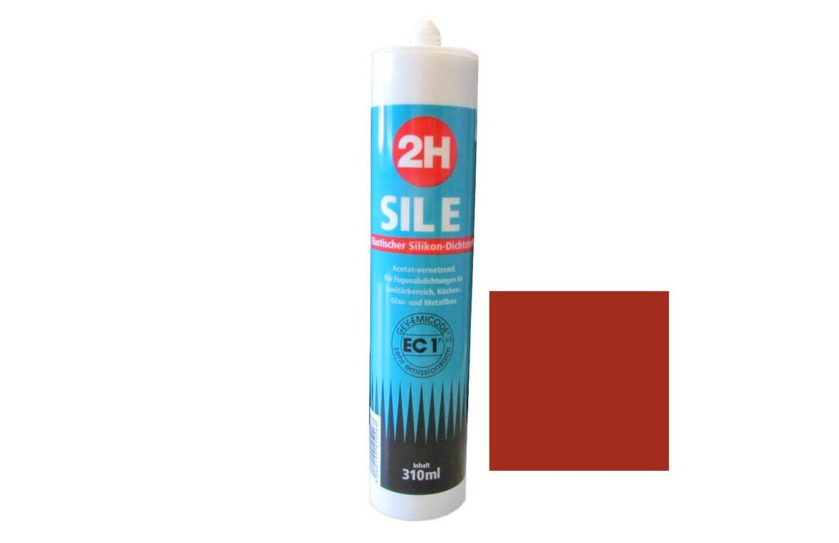 2H SIL E rot 240 - Sanitärsilikon | Fliesensilikon - 310ml Kartusche