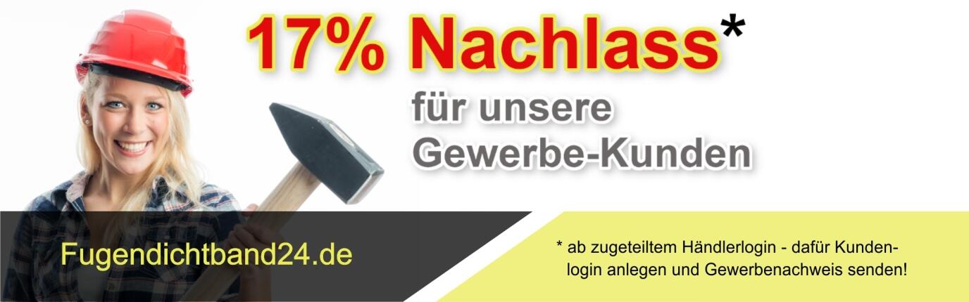 Hammerpreise für Gewerbekunden - 17% Nachlass für unsere Gewerbekunden