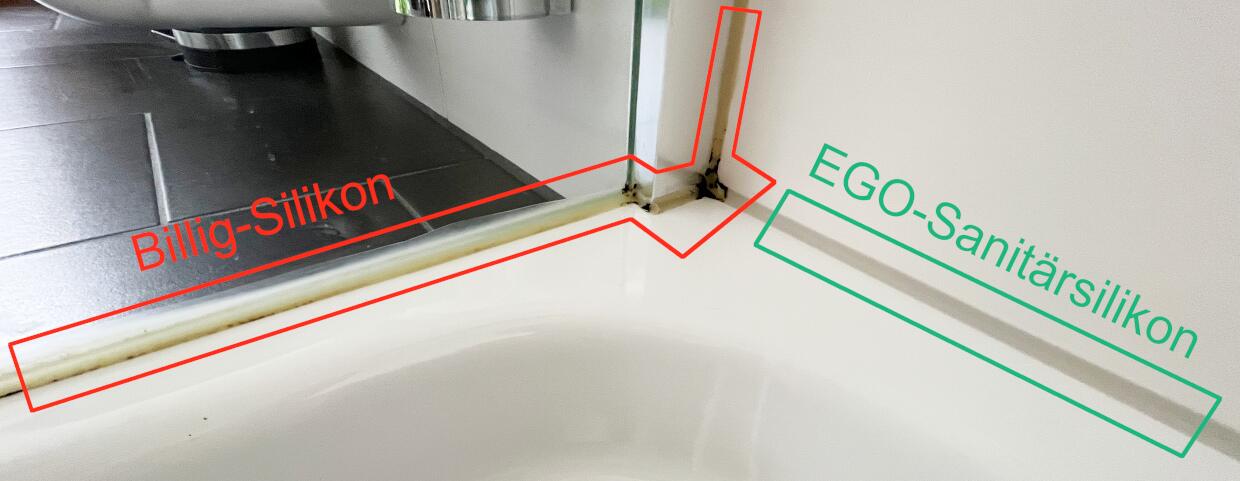 Gesundheitsschädlicher Schimmel auf Silikonfugen im Bad und in der Küche - Vorbeugen, Sanieren und