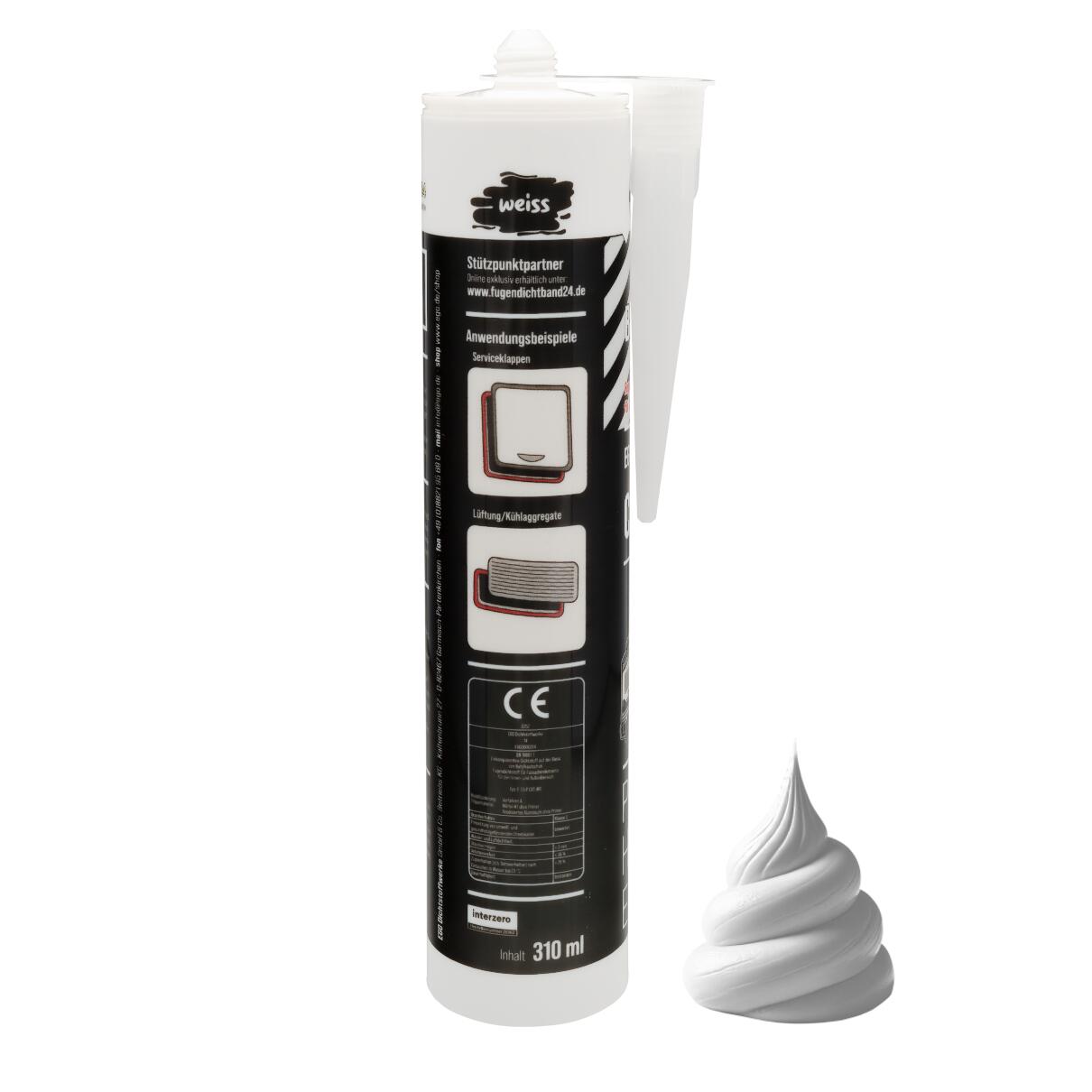 weißer Butyldichtstoff in Kartusche mit Einbaubilder - Egoflott Caravan