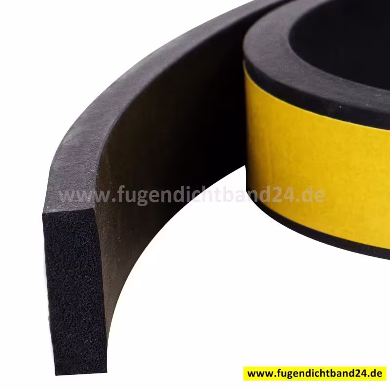 25 Meter EPDM Vierkantprofil 50mmx10mm einseitig selbstklebend ca. 15&deg; Shore A