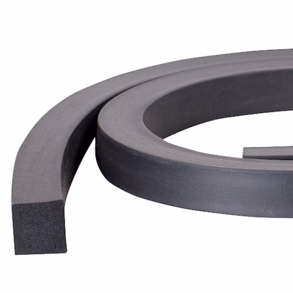 Detailansicht EPDM / Moosgummi Vierkantprofil ohne Kleber - 15° Shore A - 15mm x 6mm