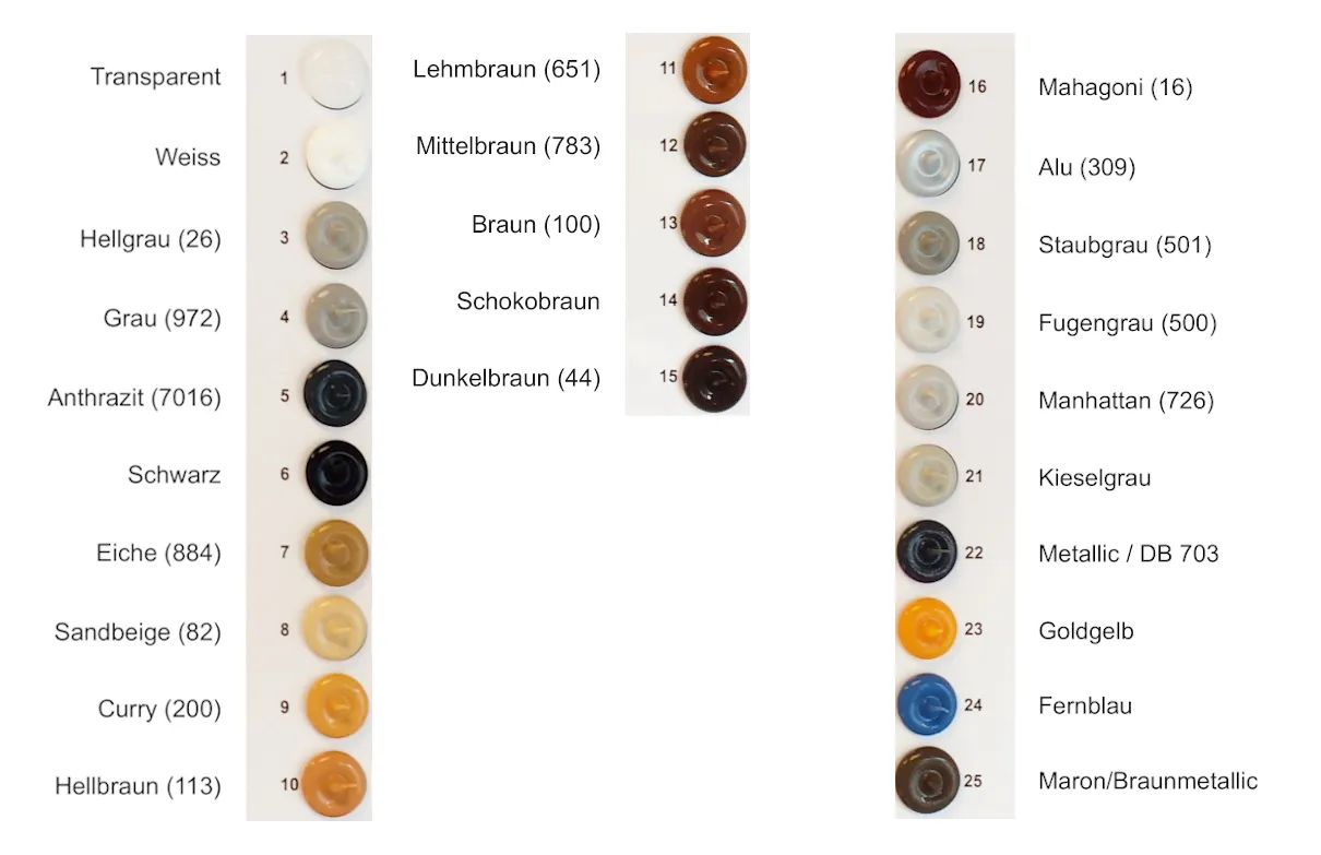 2H SIL N mahagoni 16 - Silikon / Neutrales System – 310ml Kartusche - Farbkarte / Farbübersicht 2H SIL N - Bausilikon