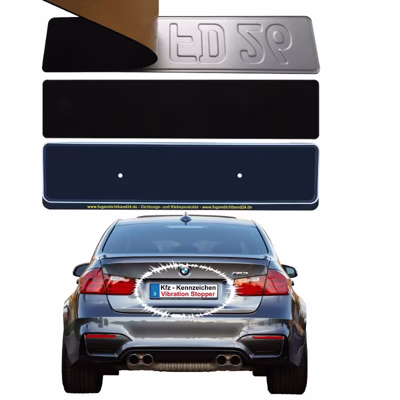 Kennzeichen-Vibration-Stopp 1 mm - Montage im Nummernschild-Halter