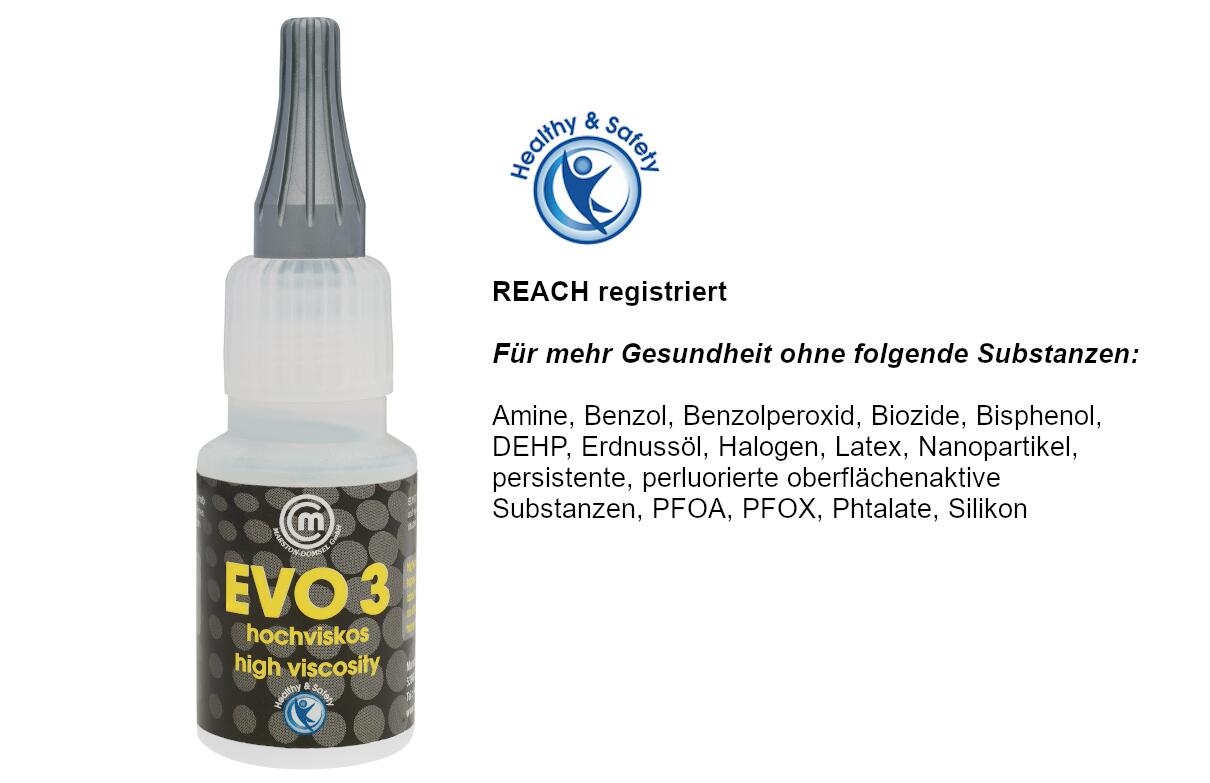 MD Glue EVO3 - zähflüssiger Sekundenkleber für poröse Materialien - 20 g - reach registrierter Sekundenkleber hochviskos für mehr Gesundheit