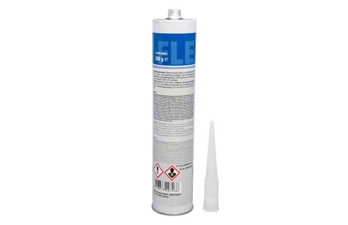 MD Flex PU - dauerelastischer Kleb- und Dichtstoff weiß - Kartusche von hinten