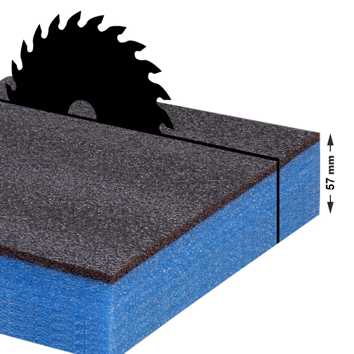 Maßzuschnitt HSF Multilayer Schaumstoff - schwarz blau - 57cm Stärke