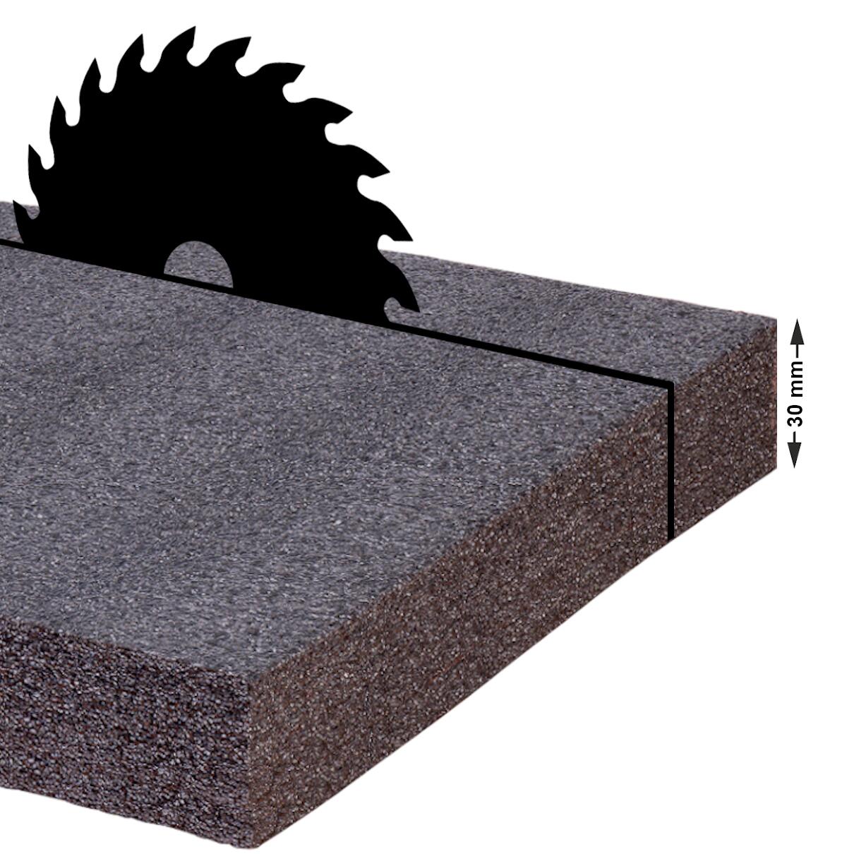 Maßzuschnitt Multilayer Schaumstoff - schwarz schwarz - 30mm Stärke