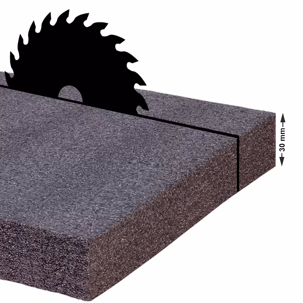 Maßzuschnitt Multilayer Schaumstoff - schwarz schwarz - 30mm Stärke