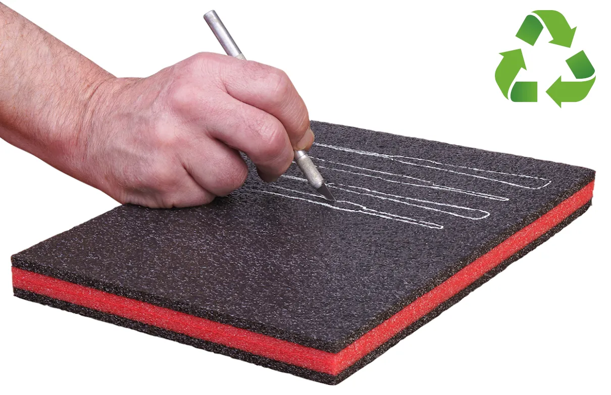 HSF Multilayer Schaumstoff - schwarz schwarz für DIY Werkzeugeinlage - 500 x 1000 x 57 mm - Multilayer-Schaumstoff - Werkzeug mit Skalpell ...