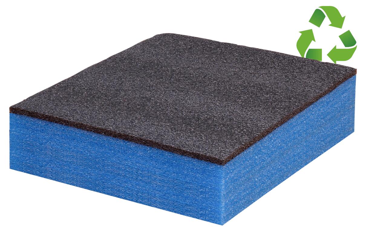 Multilayer-Schaumstoff Multilayer-Schaumstoff schwarz-blau 500 x 1.000 x 57 mm für Werkzeugeinlage,