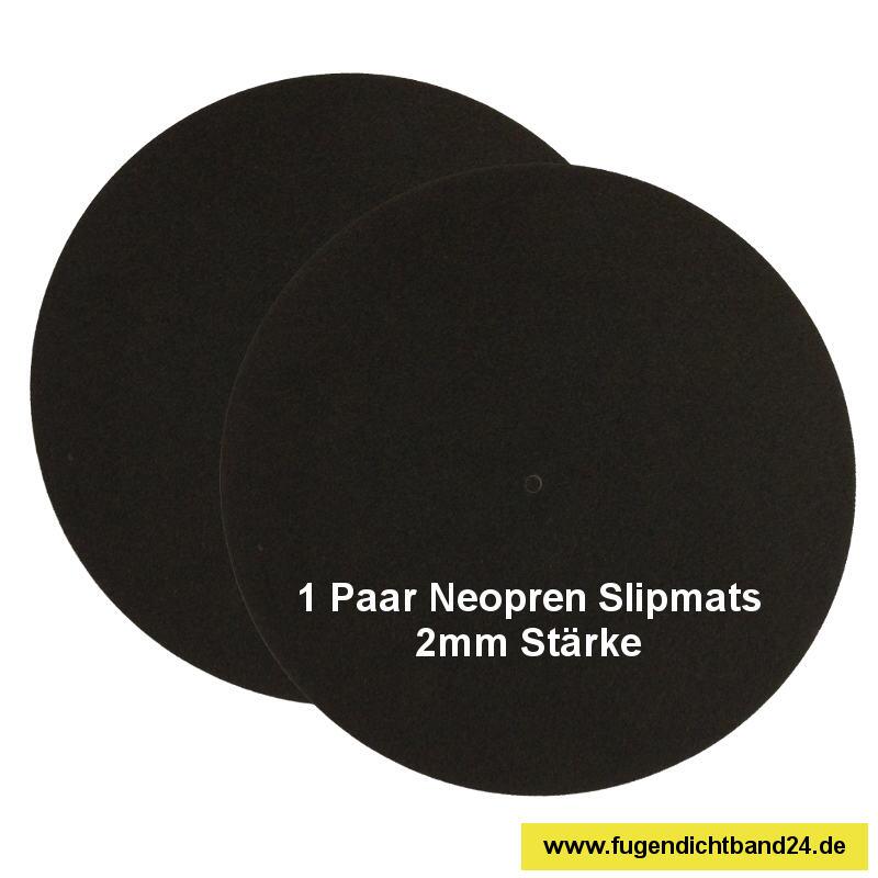 Plattenteller Auflage aus Neopren Zellkautschuk - Slipmats 2mm - 1 Paar