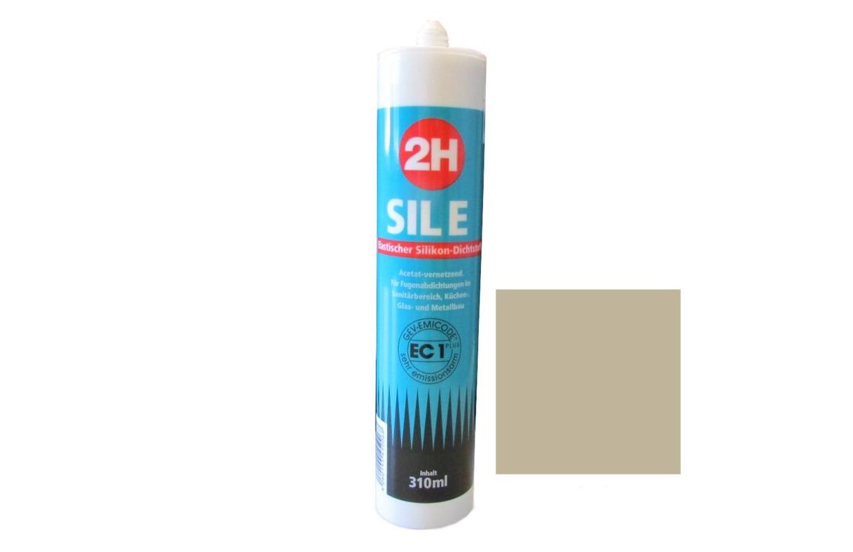 2H SIL E bahamabeige 211 - Sanitärsilikon | Fliesensilikon - 310ml Kartusche
