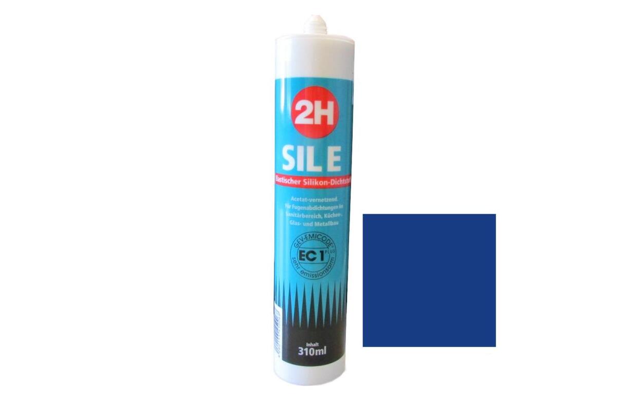 2H SIL E blau 241 - Sanitärsilikon | Fliesensilikon - 310ml Kartusche