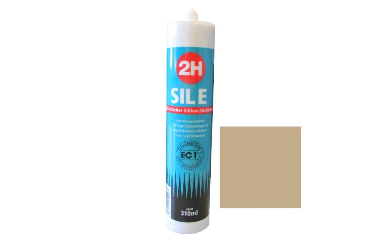 2H SIL E hellbeige 280 - Sanitärsilikon | Fliesensilikon - 310ml Kartusche