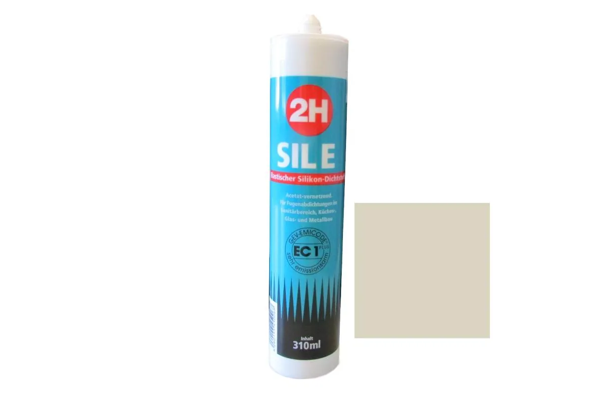 2H SIL E jasmin 284 - Sanitärsilikon | Fliesensilikon - 310ml Kartusche