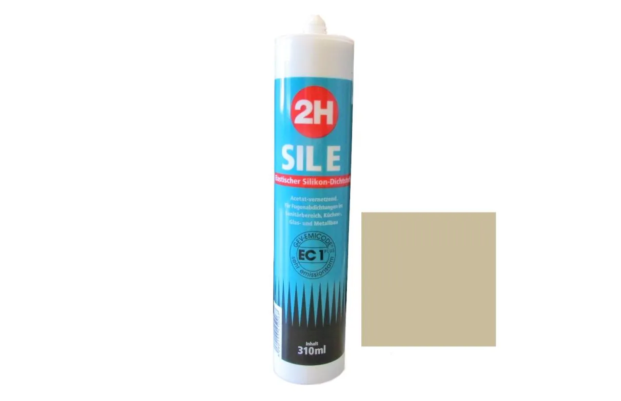 2H SIL E sahara 883 - Sanitärsilikon | Fliesensilikon - 310ml Kartusche