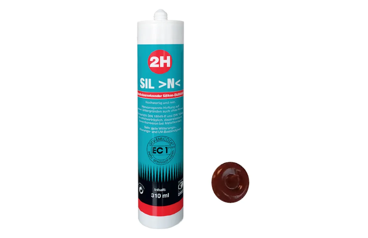 2H SIL N mahagoni 16 - Silikon / Neutrales System – 310ml Kartusche