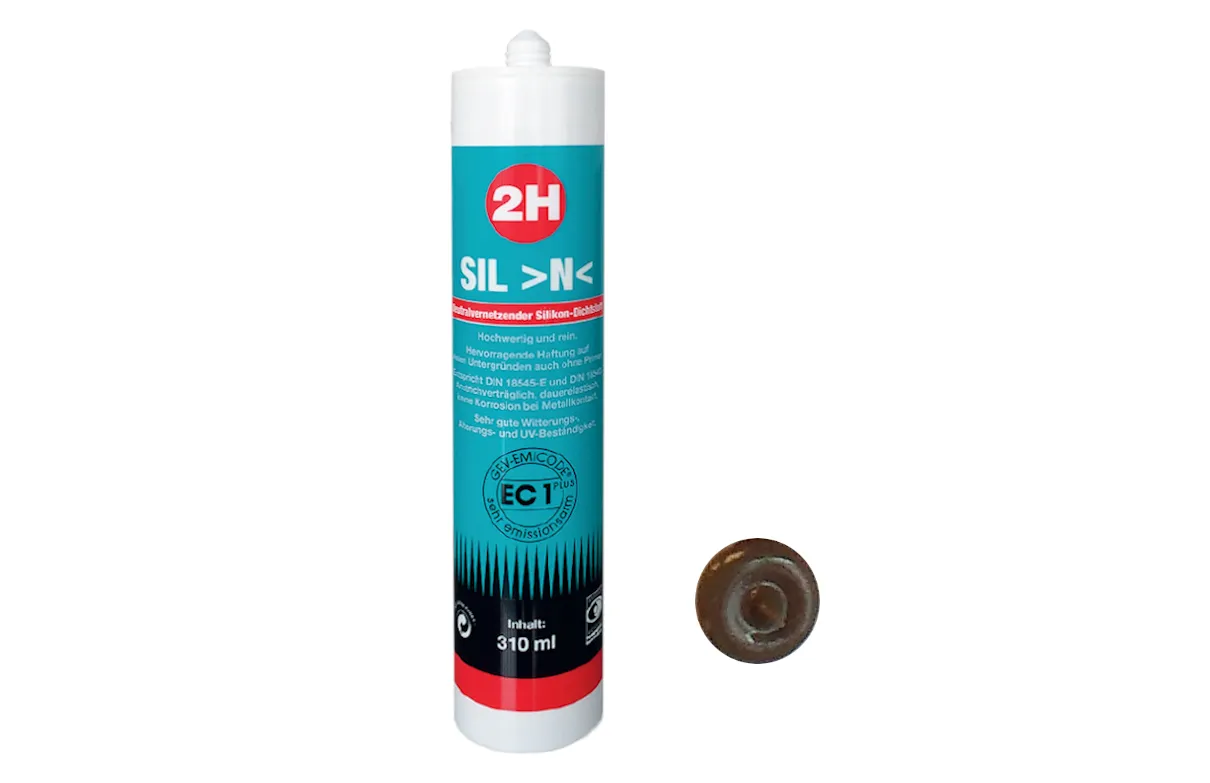 2H SIL N maron/braunmetallic - Silikon / Neutrales System – 310ml Kartusche