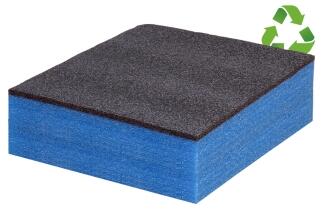 HSF Multilayer Schaumstoff - schwarz blau für DIY Werkzeugeinlage - 500 x 1.000 x 70 mm