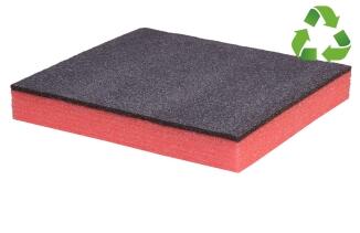 HSF Multilayer Schaumstoff - schwarz rot für DIY Werkzeugeinlage - 500 x 1.000 x 30 mm