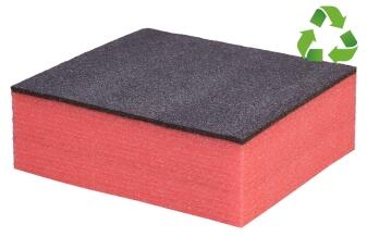 HSF Multilayer Schaumstoff - schwarz rot für DIY Werkzeugeinlage - 500 x 1.000 x 70 mm