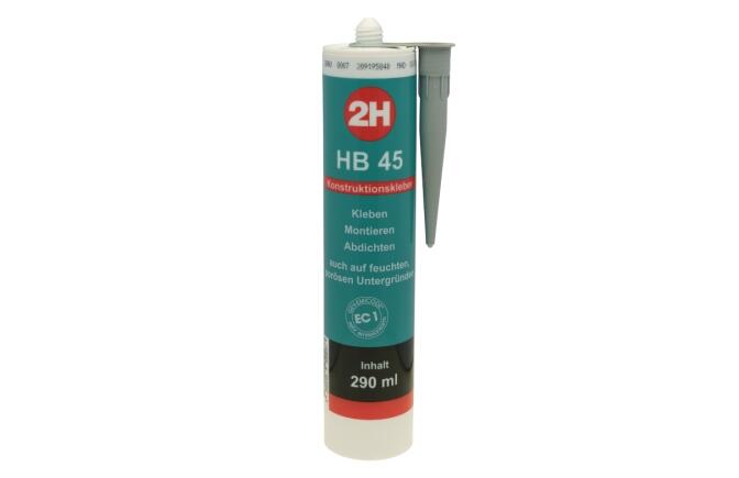 HB 45 Konstruktionskleber - transparent - dauerelastische Kleb- und Dichtmasse - 290 ml Kartusche
