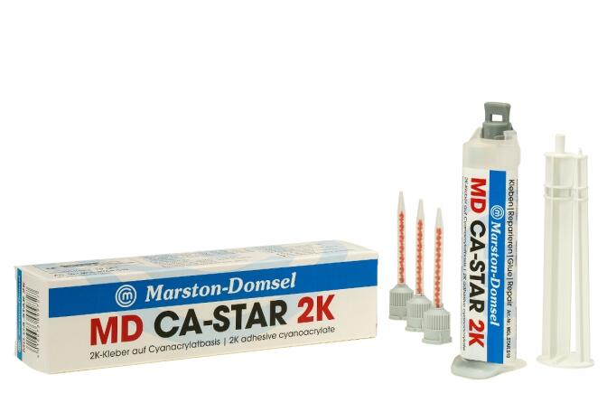 Zweikomponenten Spezialklebstoff - MD CA-STAR 2 K in Doppelspritze mit Mischdüse