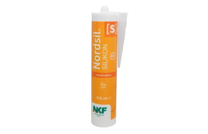 NKF Nordsil Sanitärsilikon - transparent - 310ml Kartusche von vorne