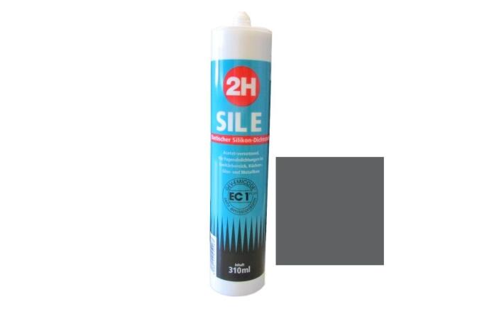 2H SIL E grau - Sanitärsilikon / Fliesensilikon - 310ml Kartusche
