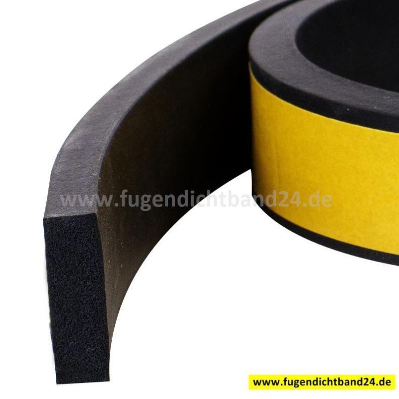 EPDM / Moosgummi Vierkantprofil 15mm x 4mm einseitig selbstklebend ca. 15° Shore A