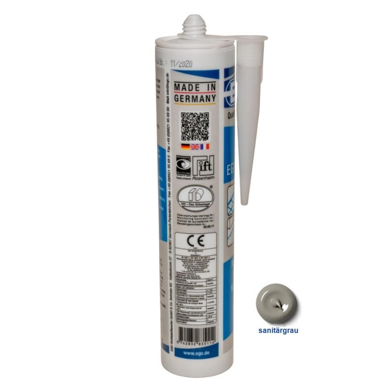 EGO 351 Natursteinsilicon - sanitärgrau 97 - Kartusche von der Seite