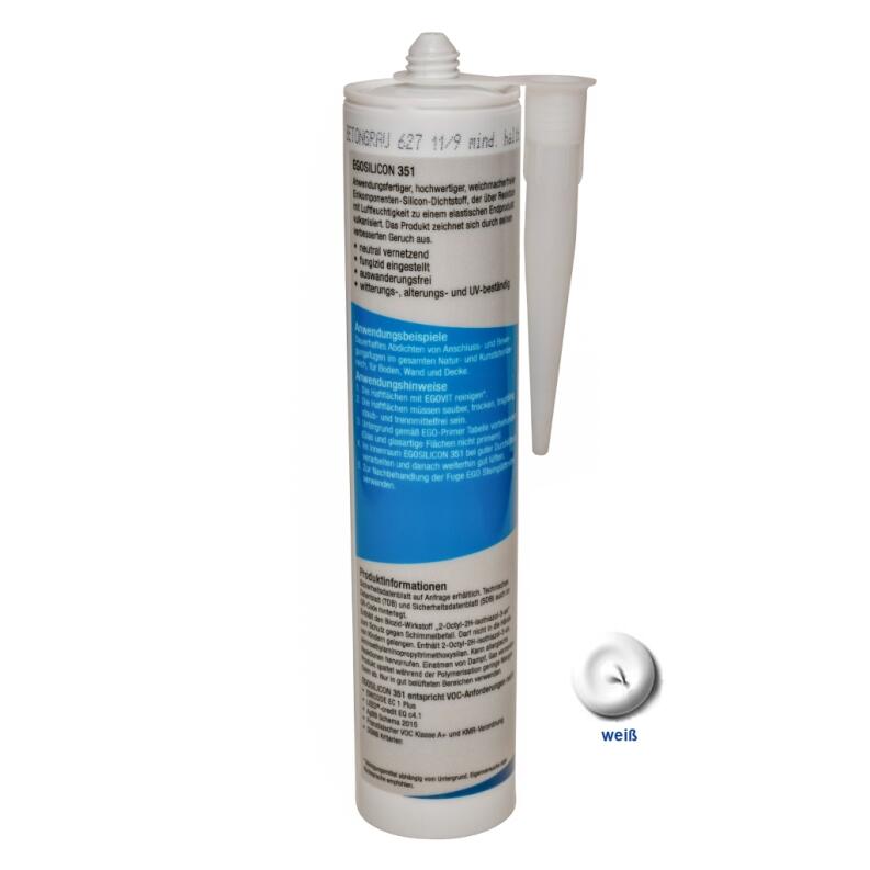 EGO 351 Natursteinsilicon - weiß 10 - Kartusche von hinten