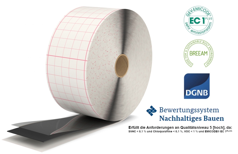Umwelt-zertifiziertes Dichtungsband für nachhaltiges Bauen