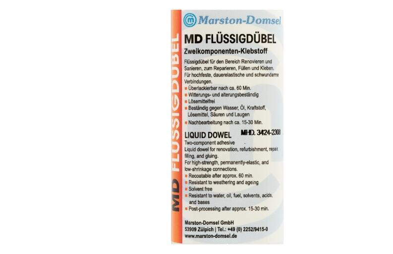 MD Flüssigdübel - Text vorne auf Doppelspritze