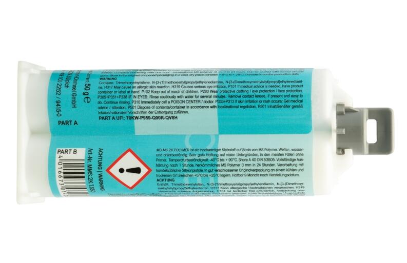 Inhalt - Zweikomponenten Polymerklebstoff - MD MS 2K transparent in Doppelspritze mit Mischdüse