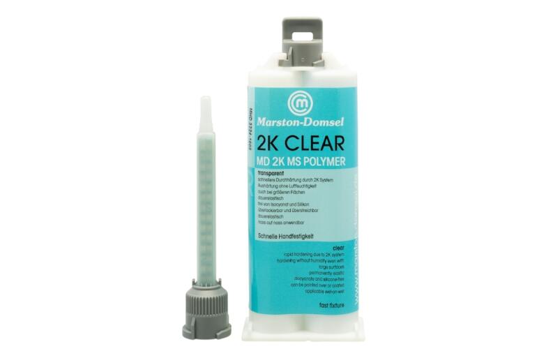 Zweikomponenten Polymerklebstoff - MD MS 2K transparent in Doppelspritze mit Mischdüse