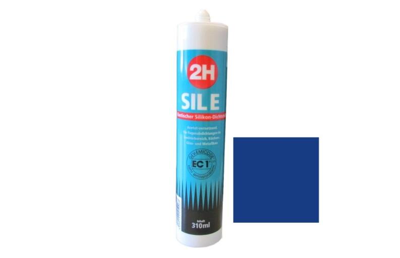2H SIL E blau 241 - Sanitärsilikon | Fliesensilikon - 310ml Kartusche