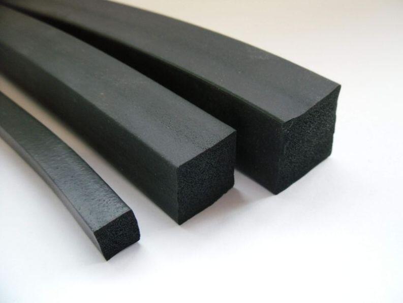 50 Meter EPDM Vierkantprofil ohne Kleber - 15° Shore A - 18mm x 8mm